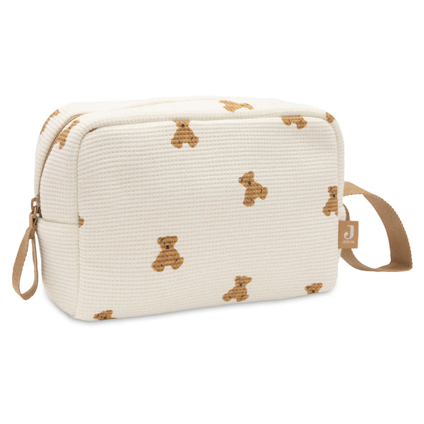 Découvrez la trousse de toilette bébé Mini Teddy Bear : pratique, compacte et polyvalente, idéale pour ranger les essentiels de bébé et maman lors des sorties et voyages.