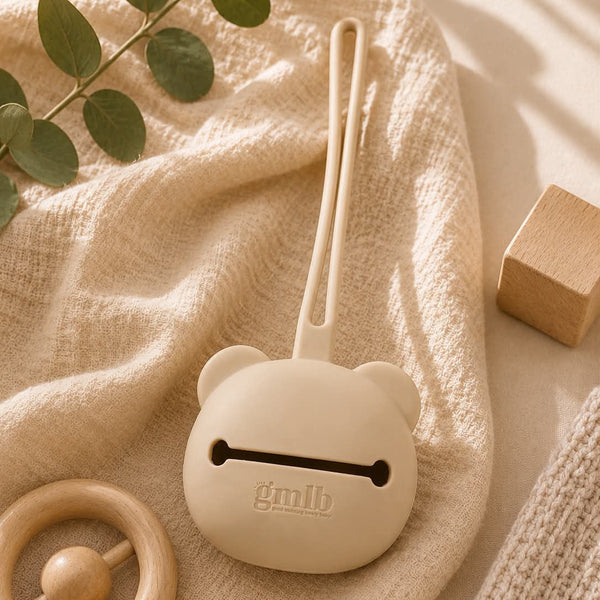 Étui tétine silicone bébé panda - Nougat GMLB