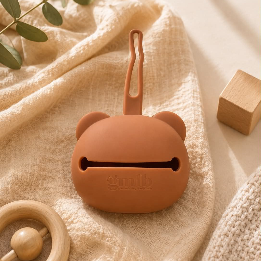 Étui tétine silicone bébé panda - Terracotta GMLB