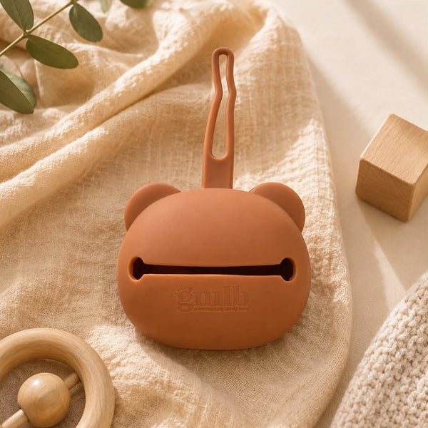 Étui tétine silicone bébé panda - Terracotta GMLB