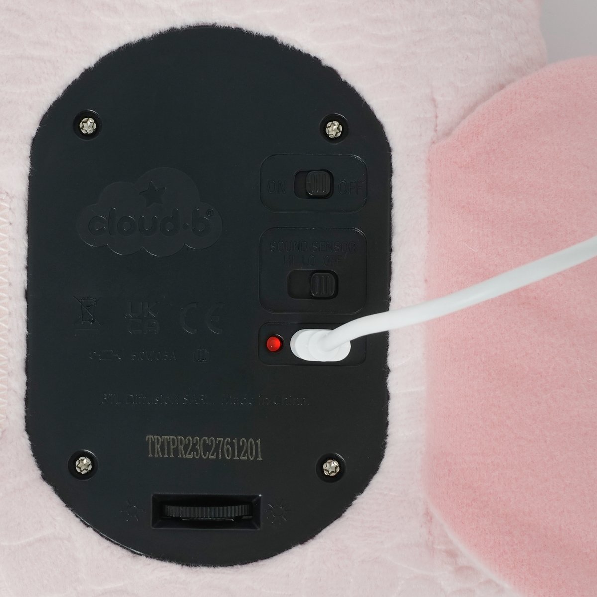 Veilleuse bébé Tranquil Turtle™ rose rechargeable : projections océaniques, bruits blancs, capteur de pleurs et minuterie. Idéale dès la naissance et parfaite en cadeau de naissance.