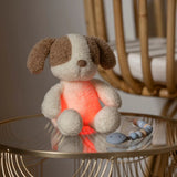 Veilleuse bébé chien Teddy peluche douce vanille avec lumière apaisante pour dormir