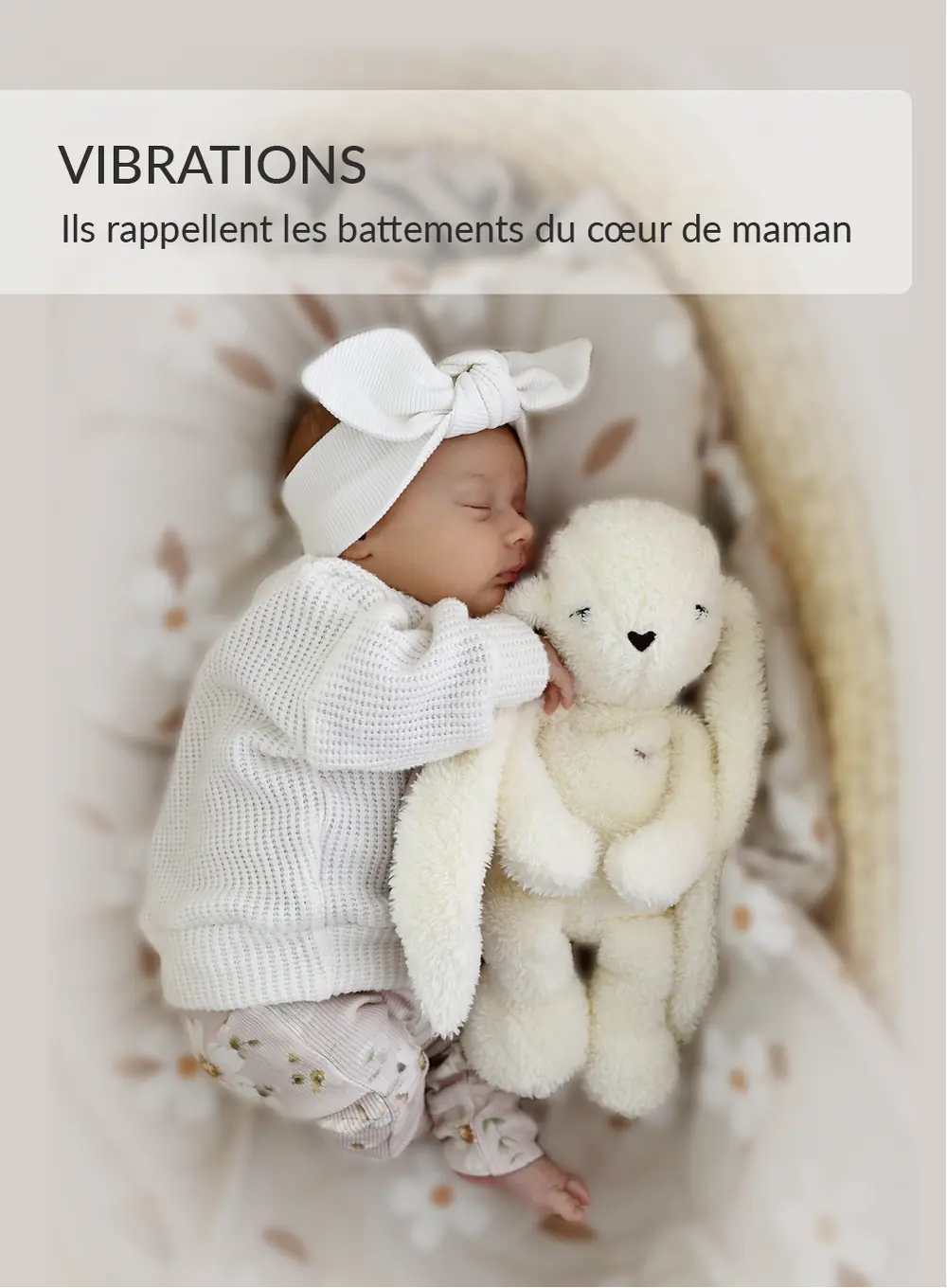 MyHummy Lapin écru rose 5en1 veilleuse MUHYMMY