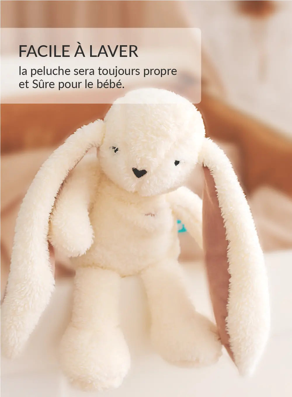 MyHummy Lapin écru rose 5en1 veilleuse MUHYMMY