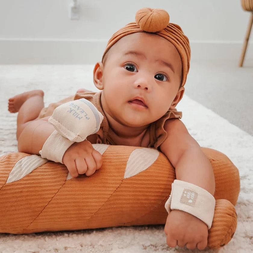 Hochet de poignet lait et cookie