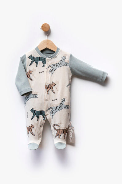 Pyjama Bébé 100% Coton – Motif Tigres (2, 3 et 6 mois)
