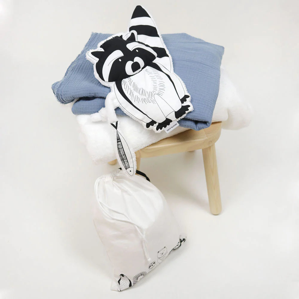 Doudou plat Raton Laveur Petit Bloom : Compagnon de bébé Avent Bébé