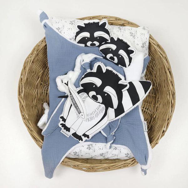 Doudou plat Raton Laveur Petit Bloom : Compagnon de bébé Avent Bébé